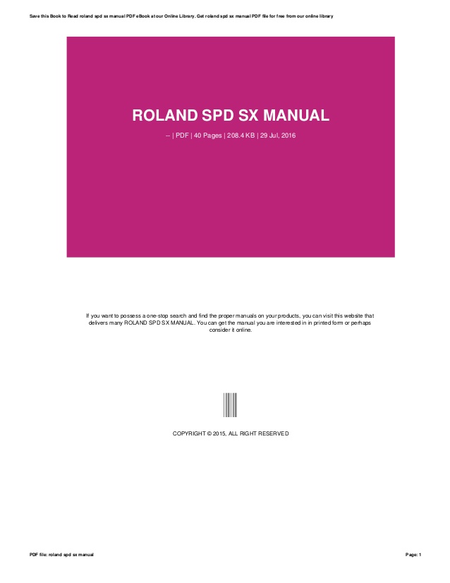 Download Schematics Roland Spd Sx